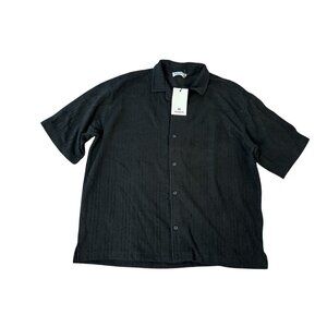 Pull & Bear Short Sleeve Black Shirt Size XL New